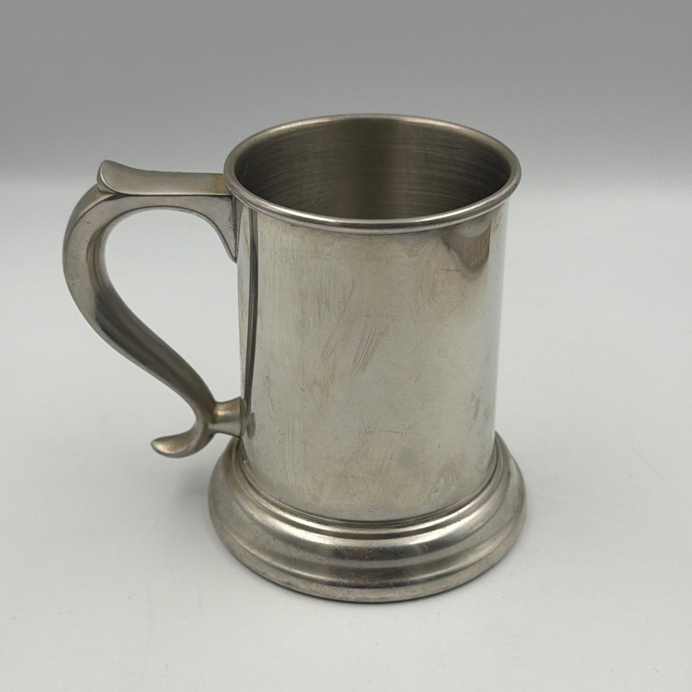 Vintage Reed & Barton 316 Silver Pewter Glass Bottom Tankard Mug Beer Stein